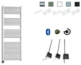 Sanicare Elektrische Design Radiator - 172 x 45 cm - 920 Watt - bluetooth - thermostaat zwart linksonder - grijs HRLBZ 451720/Z