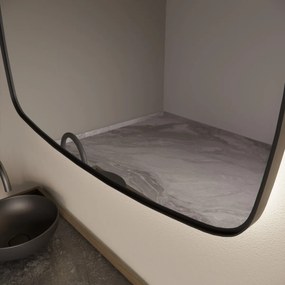 Gliss Design Epos spiegel met LED-verlichting 120x65cm horizontaal mat zwart