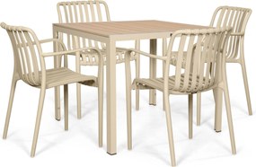 Tuinset 4 personen 909 cm Kunststof Zand/Beige Domani Furniture Alba/Creta
