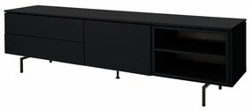 Tenzo Plain Mat Zwart Tv-meubel Met Open Vak - 210x45x57cm.