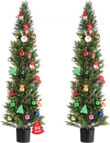 VEVOR Kunstmatige Topiary Cederbomen, Set van 2, 1524 mm, Kunstplant, Decoratieve plant, Eenvoudige montage voor decoratie, Veranda, Terras, Tuin, Balkon, Achtertuin, Binnen, Kantoor