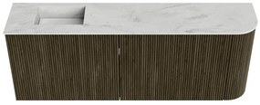 Mondiaz Joya DLux 110cm toiletmeubel ronding rechts shadow met wastafel faye links zonder kraangat opalo