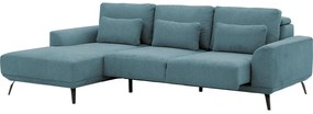 Goossens Excellent Bank Princess blauw, stof, 2,5-zits, elegant chic met chaise longue links