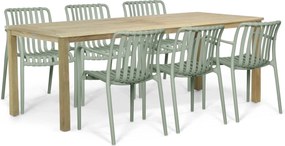 Tuinset 6 personen 210 cm Kunststof Groen Domani Furniture Alba/Weston