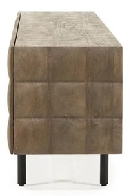 Eleonora Felix Tv-meubel Mangohout Met Vierkantjes 214 Cm - 214x41.5x54cm.