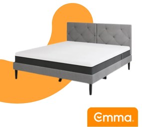 Emma Original Bed - 160x200 cm - Licht grijs - Elegant Hoofdbord
