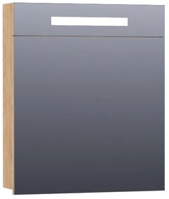 Saniclass 2.0 Spiegelkast - 60x70x15cm - verlichting geintegreerd - 1 linksdraaiende spiegeldeur - MFC - nomad 7330