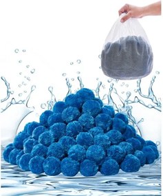 VEVOR zwembadfilterballen voor zandfilters, 0,71 kg, voor het vervangen van zwembadfilterzand, blauwe polyestervezelfiltermedia met waszak, voor zwembaden, aquaria en bovengrondse zwembaden