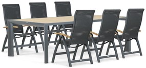 Tuinset 6 personen 240 cm Aluminium/textileen Grijs Presto Tarenta/Borello