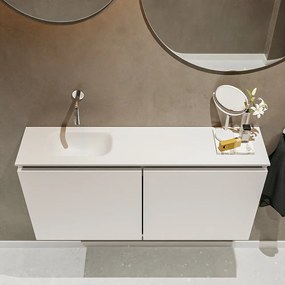 Mondiaz Ture 100cm toiletmeubel linen met wastafel talc links geen kraangat