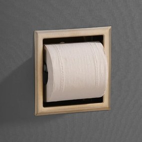 Saniclear Brass inbouw toiletrol houder zonder klep geborsteld messing - mat goud