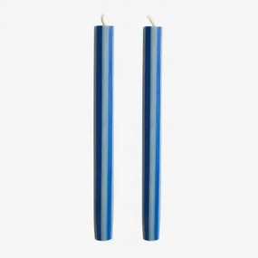 Set Van 2 Decoratieve Kaarsen Soraia Mistblauw - Kenblauw - Sklum
