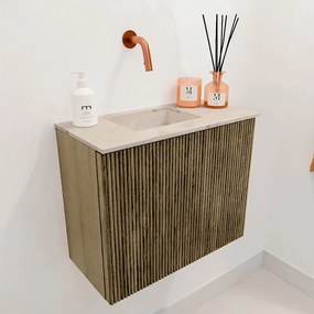 Mondiaz Joya DLux 50cm toiletmeubel dusk met wastafel faye links zonder kraangat frappe