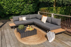 Exotan Hoek Loungeset - Bari - Antraciet - Aluminium - Polywood - Exotan