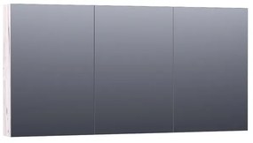 Saniclass Plain Spiegelkast - 140x70x15cm - 3 links- en rechtsdraaiende spiegeldeuren MFC - Birch SK-PL140BR