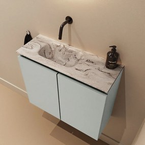 Mondiaz Ture DLux toiletmeubel 60cm greey met wastafel glace links zonder kraangat