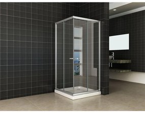 Xellanz Eco hoekinstap cabine met 2 schuifdeuren 1000 x 1000 x 1900 x 5 mm helder glas/chroom 20.3702