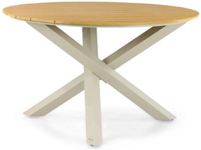 Dining Tuintafel 125 cm Aluminium/Polywood (teakfinish) Taupe Ancona