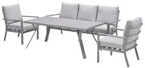 Garden Impressions Senja lounge dining set stoel-bank 4-delig taupe - valley sand