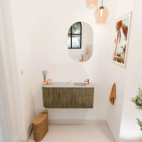 Mondiaz Joya DLux 90cm toiletmeubel ronding links dusk met wastafel faye rechts 1 kraangat glace