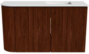Mondiaz Joya 70cm toiletmeubel ronding links ruby met wastafel faye rechts zonder kraangat talc