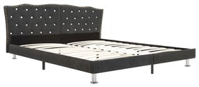 vidaXL Bed met matras stof donkergrijs 160x200 cm