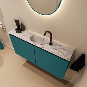 Mondiaz Ture DLux toiletmeubel 100cm smag met wastafel glace midden met kraangat