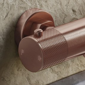 Saniclear Copper Curved thermostatische opbouw badkraan met handdouche geborsteld koper