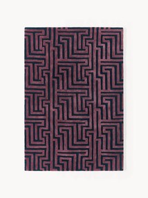 Handgetuft wollen vloerkleed Monty met verhoogd hoog-laag structuur