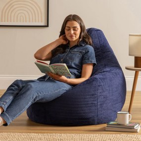 Cloudy Cord Zitzak Stoel - Denim Blauw