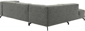 Goossens Bank Calvin grijs, micro leer, 3-zits, modern design met ligelement links