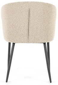 Eleonora Santos Taupe Eetstoel Boucle Met Ronde Rug