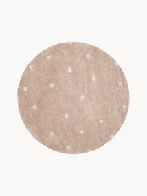 Handgetuft rond vloerkleed Dot met hoog-laag effect, wasbaar