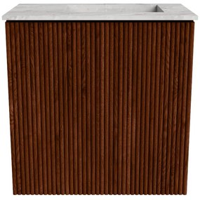 Mondiaz Joya DLux 40cm toiletmeubel ruby met wastafel faye rechts zonder kraangat glace