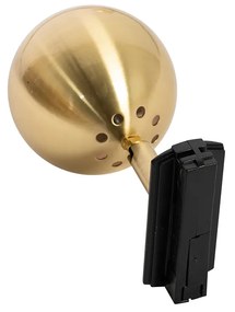 Moderne 1-fase railspot zwart met goud - Iconic Gissi