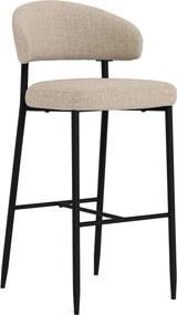 Mazzoni IRIS Beige (stof Basel 24)/zwart onderstel - GESTOFFEERDE BARKRUK VOOR KEUKEN/BAR