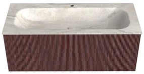 Mondiaz Kurve-dlux 110cm badmeubel ruby met 1 lade en wastafel big medium midden 1 kraangat ostra