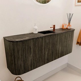 Mondiaz Joya DLux 115cm toiletmeubel ronding links/rechts shadow met wastafel faye midden 1 kraangat lava