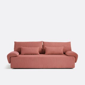 3-zits omvormbare bank met koffer, van ribfluweel, MAONA