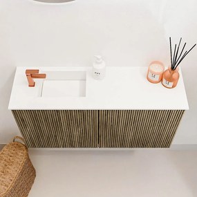 Mondiaz Joya 80cm toiletmeubel dusk met wastafel faye links 1 kraangat talc