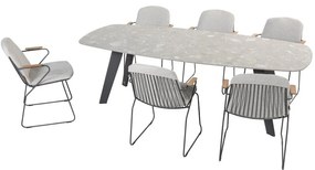 Montana Veneto keramiek Terrazzo dining tuinset 240x103xH75 cm 7 delig antraciet 4 Seasons Outdoor