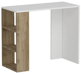 Homemania Computerbureau Rosa 90x40x75 cm wit en walnootkleurig