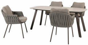 Taste by 4 Seasons Cannes tuinset terre met Manolo tafel 180 cm Tuinstoel   bruin weerbestendig