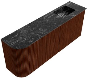 Mondiaz Joya DLux 100cm toiletmeubel ronding links ruby met wastafel faye rechts 1 kraangat lava