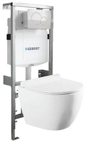 QeramiQ Salina Compact Toiletset -softclose zitting- bedieningsplaat Geberit Sigma01 wit - wit glans 0701131/0700518/sw258541/