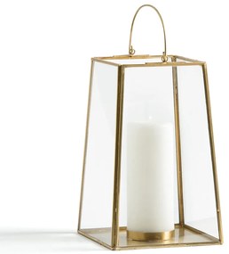 Kaarshouder in glas en messing of zwart metaal, Uyova