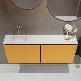 Mondiaz Ture 120cm toiletmeubel ocher met wastafel talc links geen kraangat