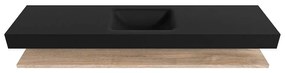 Zaro Alan badmeubel 190cm met planchet washed oak en vrijhangende wastafel cloud midden zonder kraangat urban