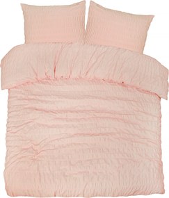 Dekbedovertrek Seersucker Deluxe - 100% katoensatijn - 200x200/220 - perzikroze