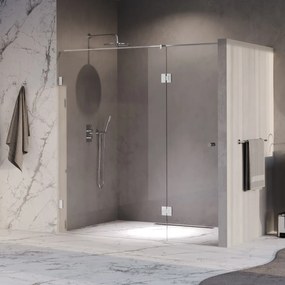 Brauer Void Carving profielloze nisdeur 190cm met draaideur 70cm aan glas chroom